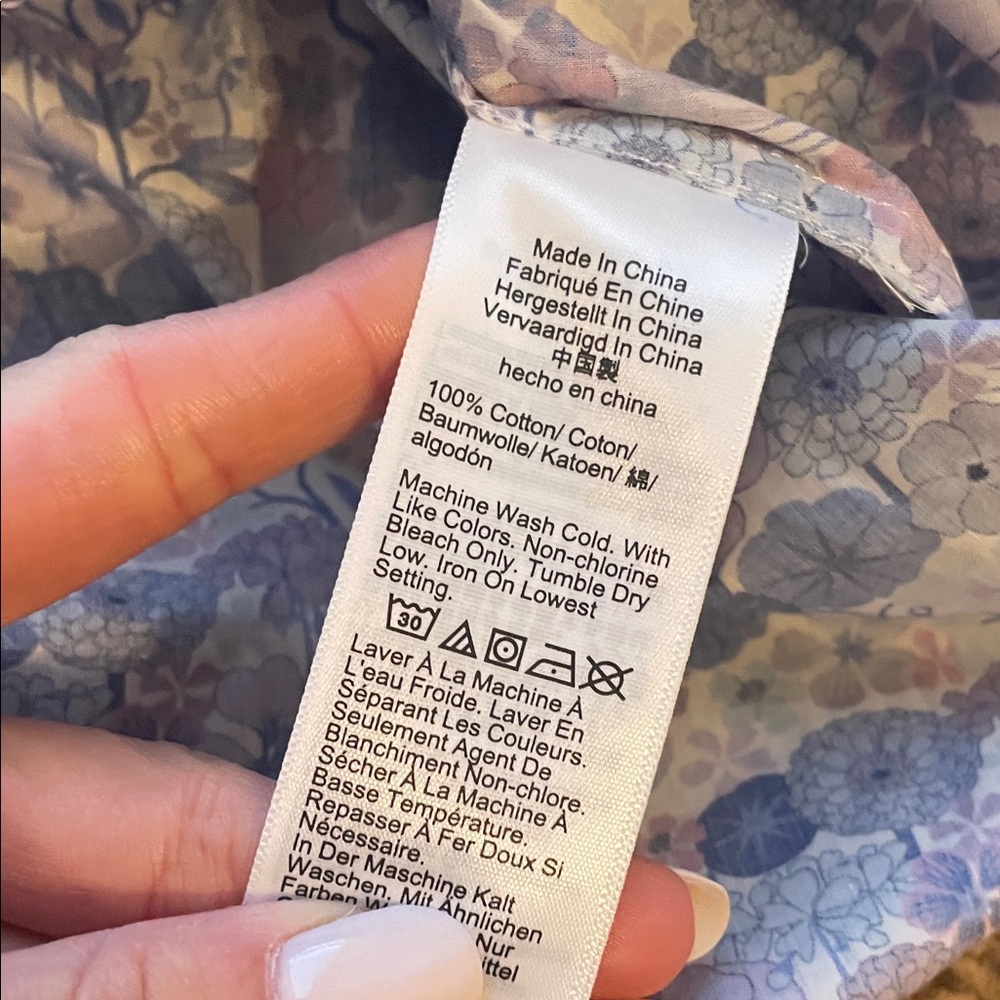 J. Crew Liberty of London Purple & Blue Floral Short-Sleeve Button-Down Top - Picture 6 of 10